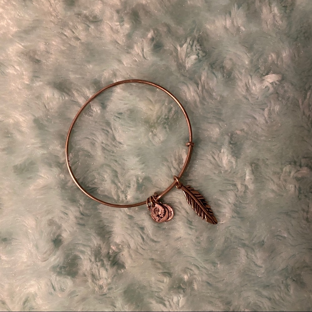 Alex and ani feather charm bracelet